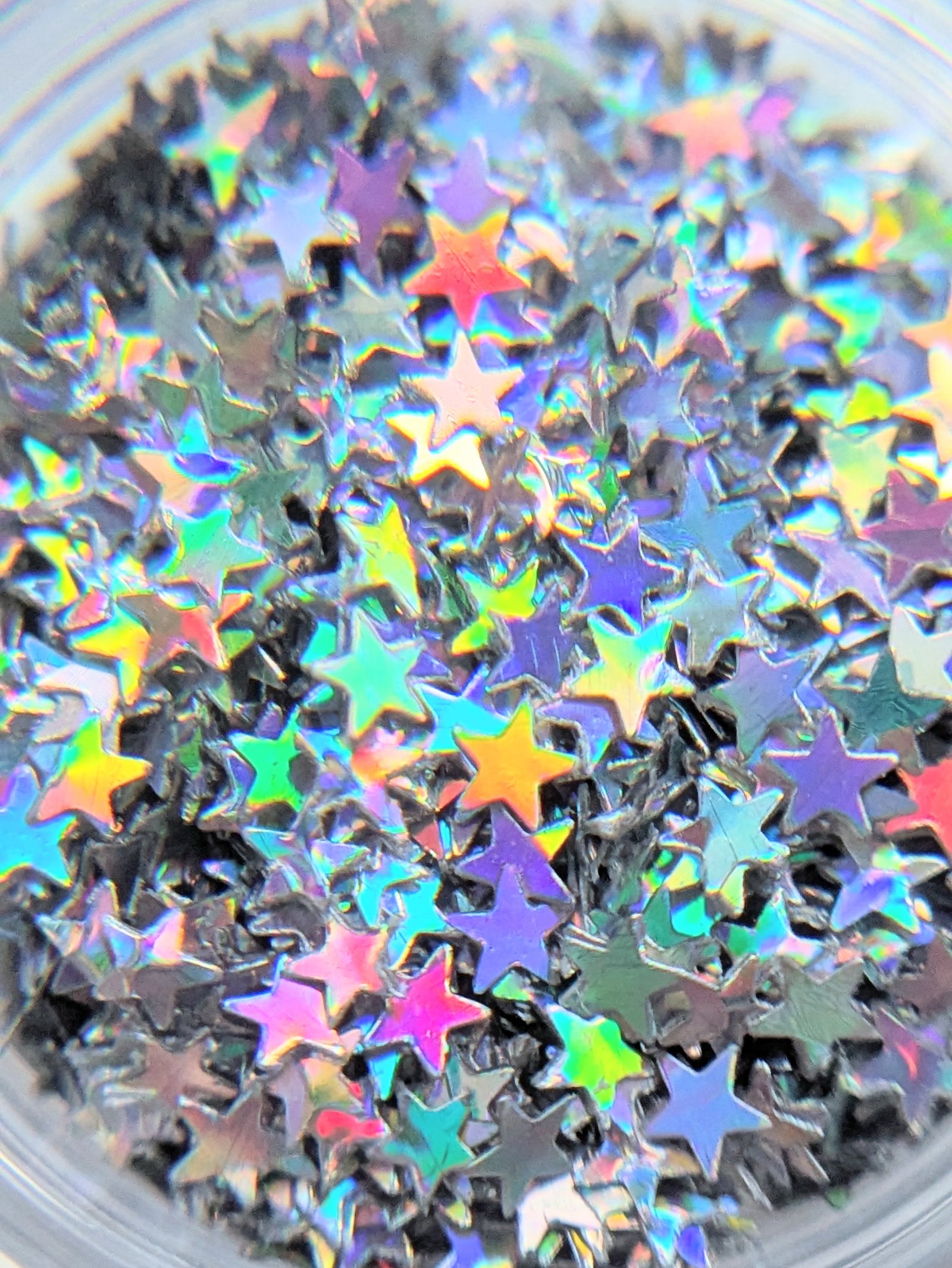 Tiny Silver Holographic Stars