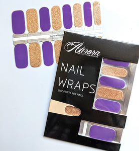 Purple and Gold Nail Wraps