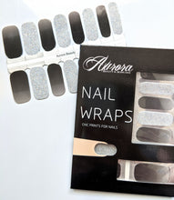 Load image into Gallery viewer, Grey and Silver Glitter Nail Wraps