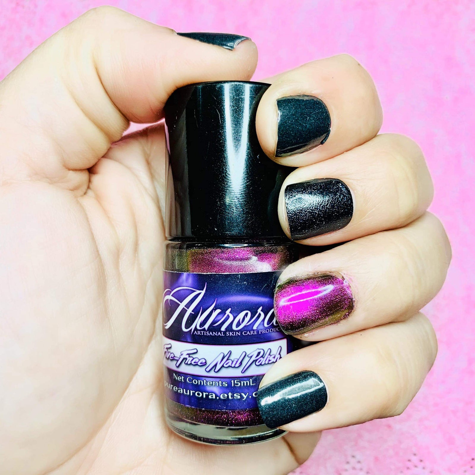 Solid Black and Glitter Nail Wraps